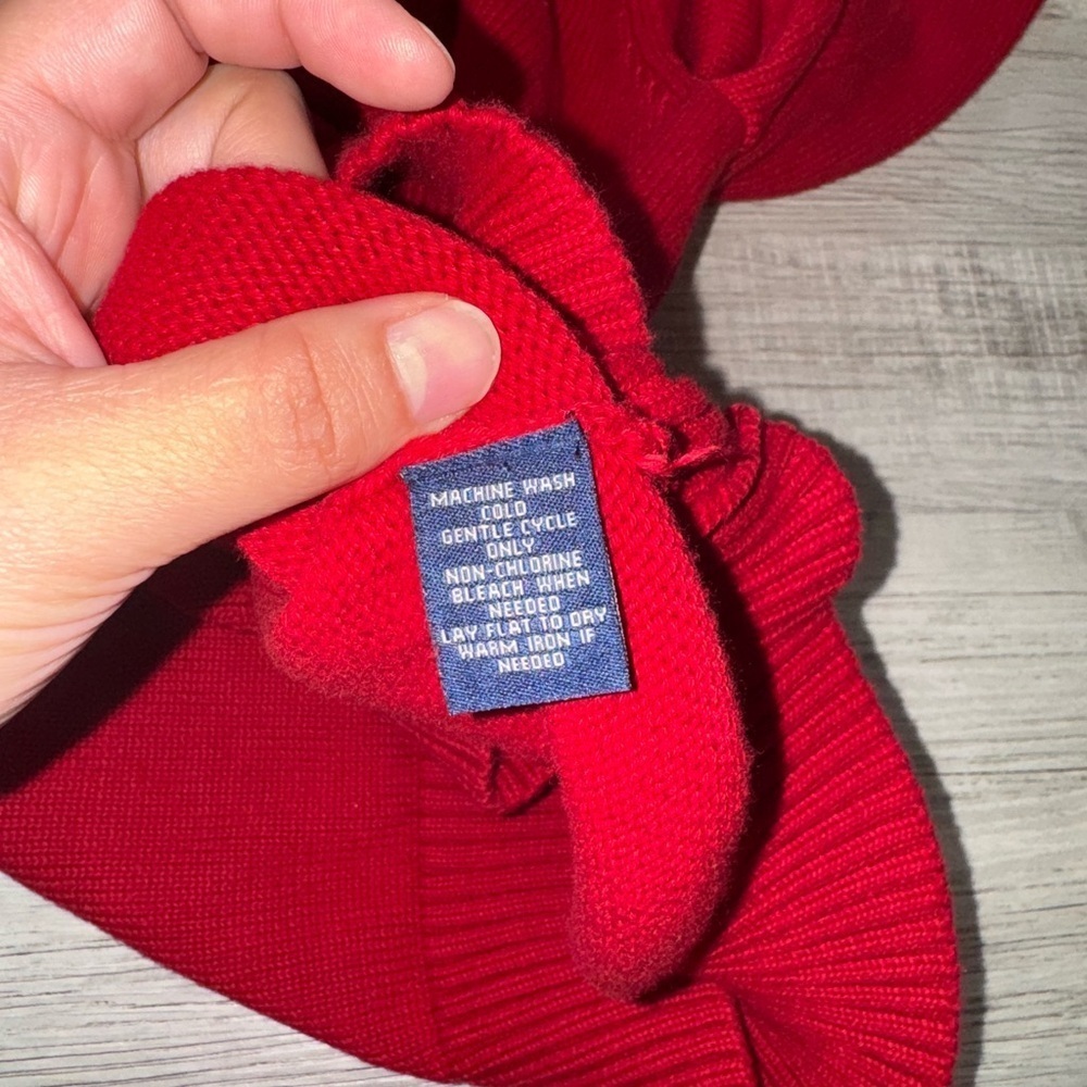 Chaps women’s Vibrant Red Cowl Neck Sweater size L 100%cotton - Picture 8 of 11